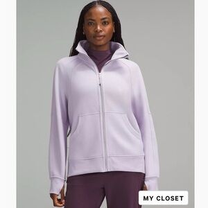 lululemon Women’s Scuba Oversized Funnel-Neck Full Zip, sz M/L in Lilac Ether